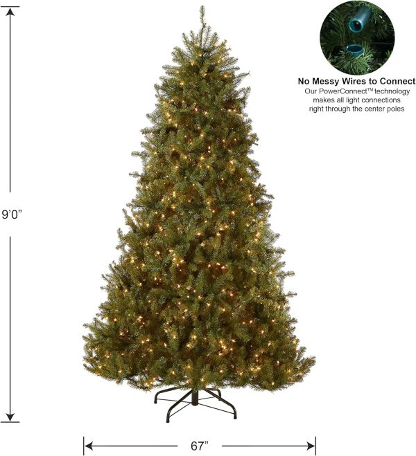 National Tree Company Pre-Lit Artificial Full Christmas Tree, Green ...