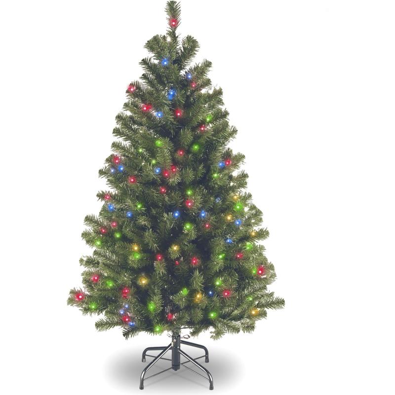 National Tree Company Pre-Lit Artificial Slim Christmas Tree, Green ...