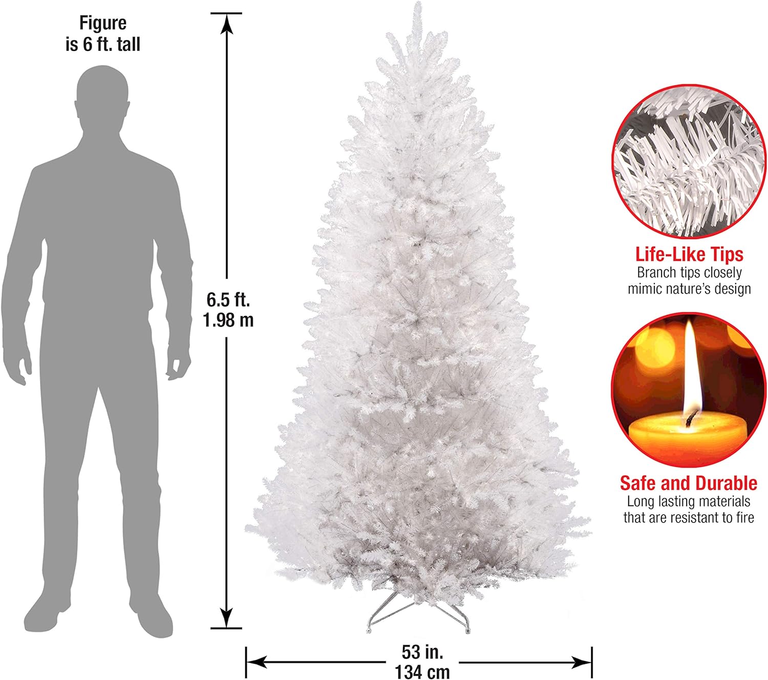 National Tree Dunhill White Fir Tree, 7 ft(6.5 ft White) - National ...